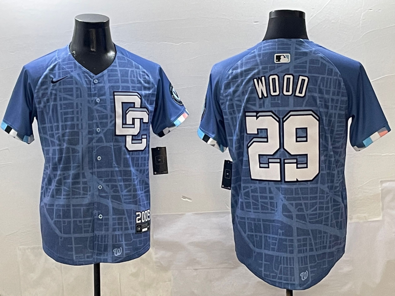 Men's Washington Nationals James Wood #29 Blue 2025 City Connect Limited Jersey